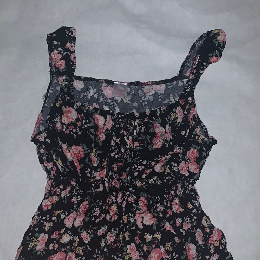 Time and Tru Black Floral Asymmetrical Dress